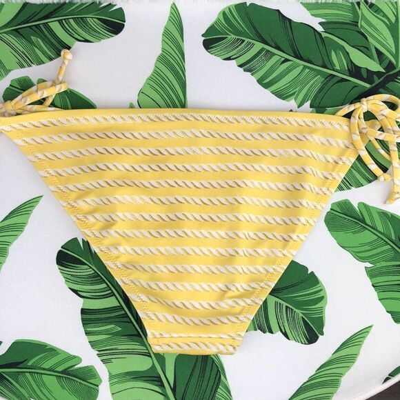 Victoria’s Secret Yellow Nautical Rope Side Tie Bikini Bottoms NWOT - Picture 6 of 13